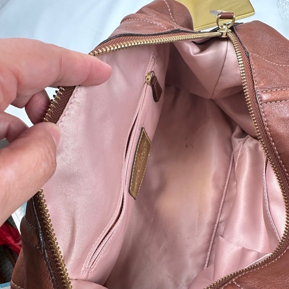 Coach Brown/Rust Leather Satchel/Shoulder Bag with Gold Accents (3 Hang Tags) - Picture 11 of 15